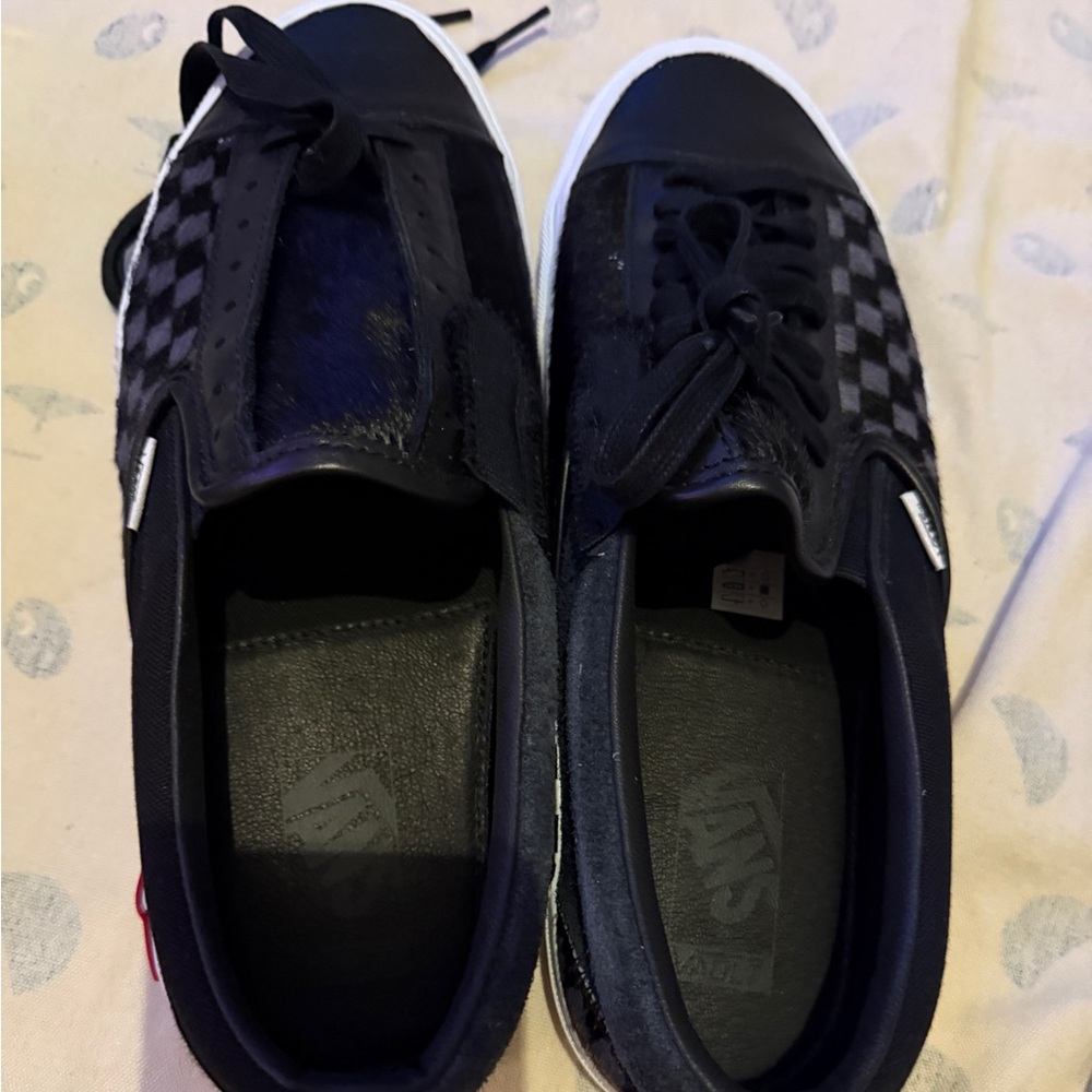 Vans cap LX Black Checkered Shoes pony hair